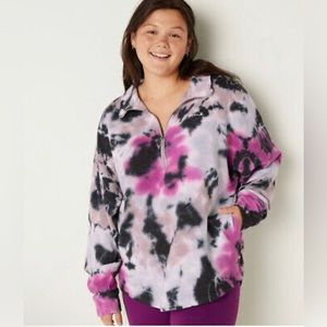 VS Pink tie dye half zip